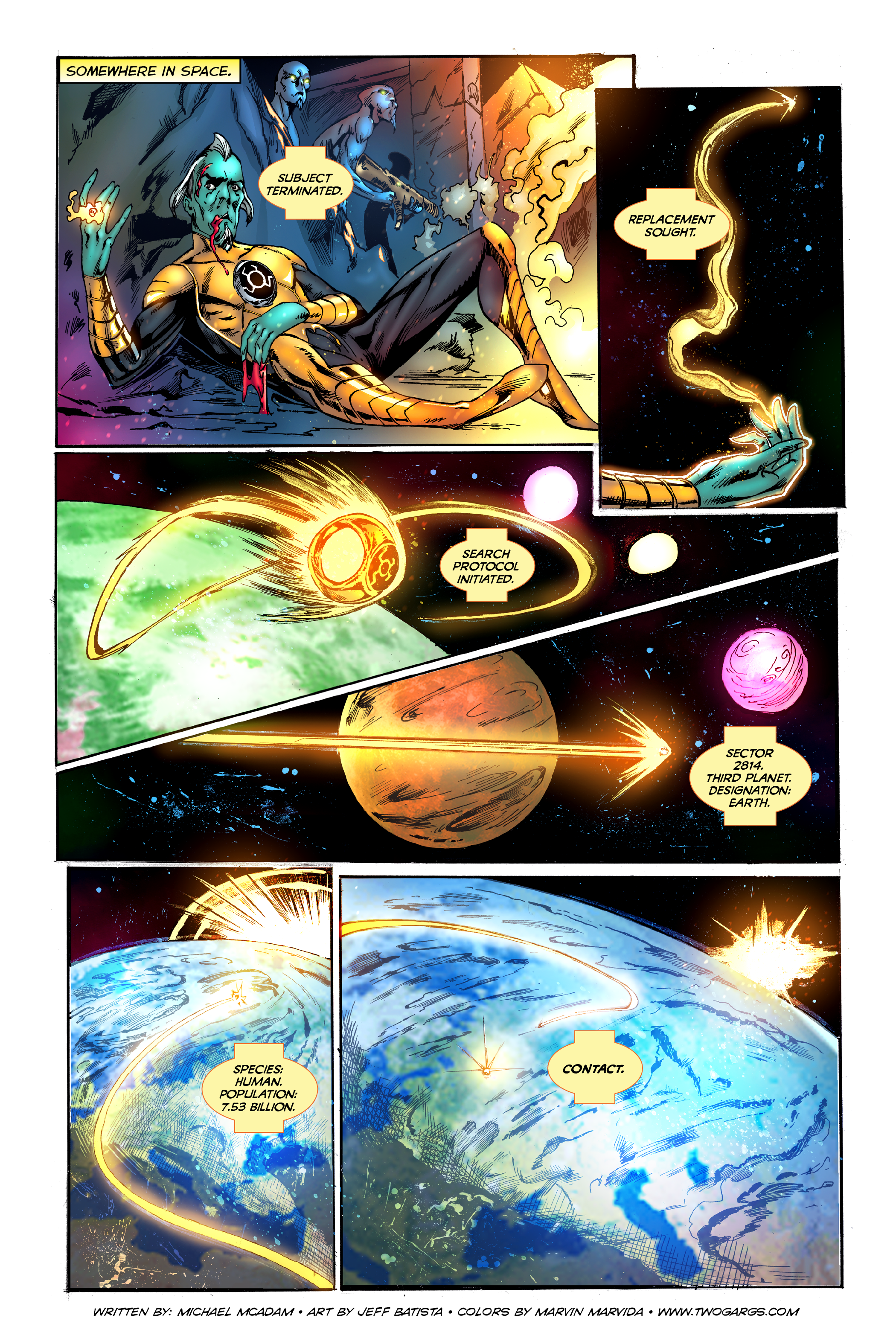 The Origin of the Yellow Lantern Page 1